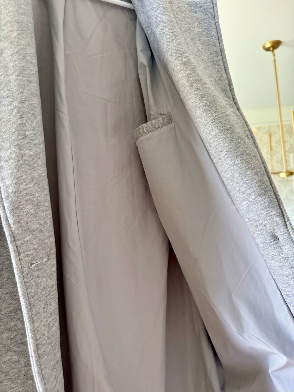 ALO Yoga Light Gray Tailored Trench Coat - Picture 6 of 8